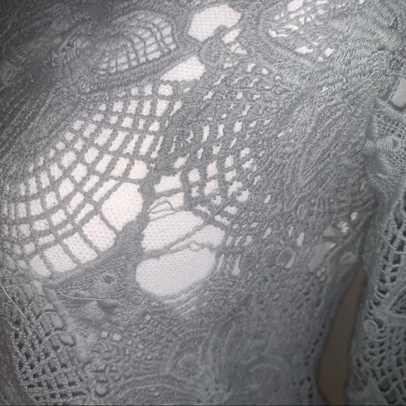 Charlie Joe size Small Bohemian Ziggy Top Gray Lace Dress Bikini Cover Up - Picture 7 of 7